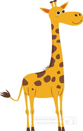 cute cheerful spotted giraffe cartoon style