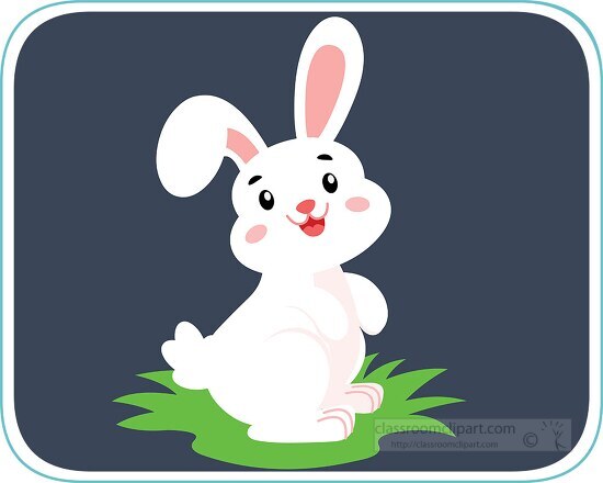 cute floppy eared white rabbit clipart
