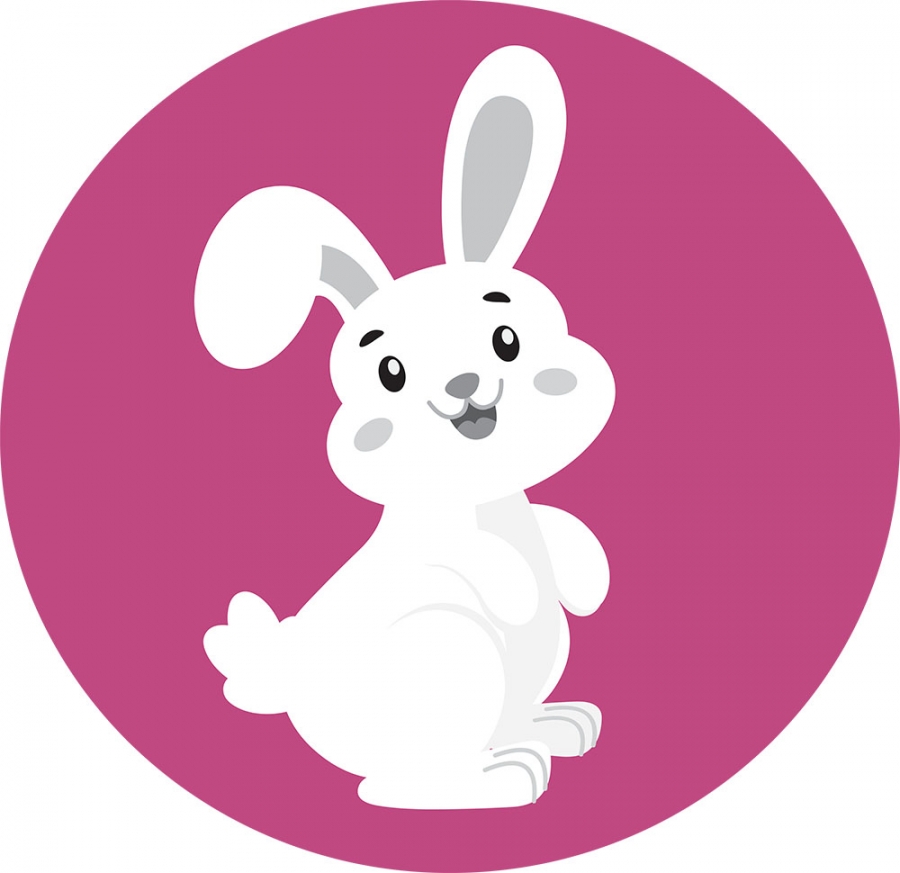 cute floppy eared white rabbit gray color clipart
