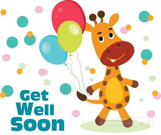 Free Vector  Get well soon with a cute character