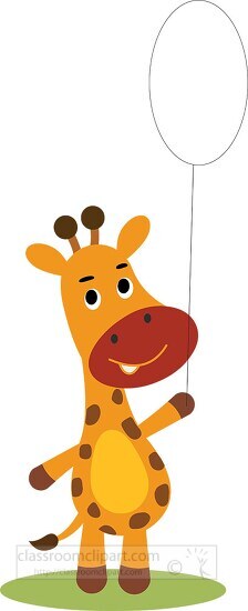 cute giraffe cartoon character standing on two legs clipart