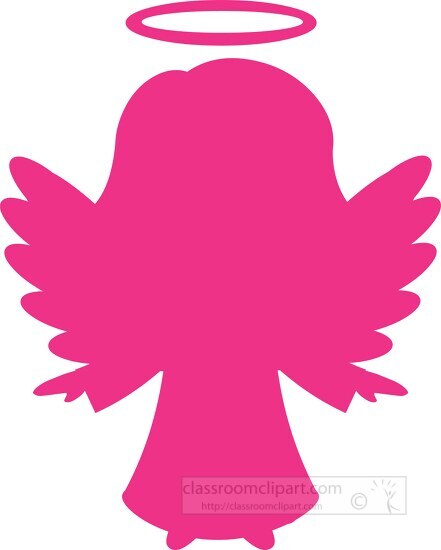 cute girl angel pink silhouette clip art