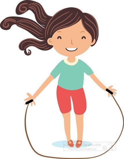 cute girl having fun Jumping rope copy