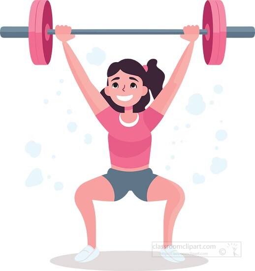 cute girl lifting weights