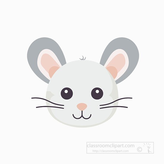 cute gray mouse face with big ears