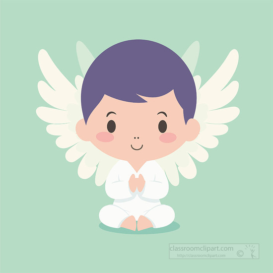 cute little angel praying clip art