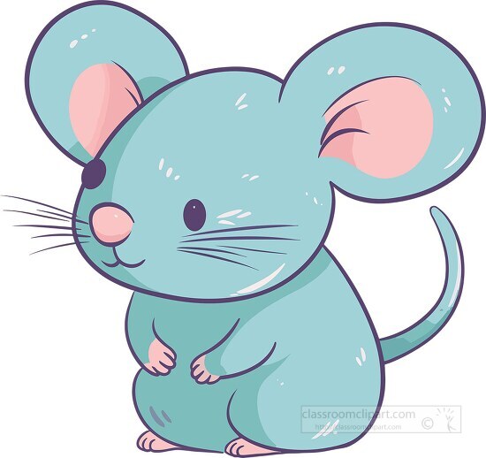 cute little mouse cartoon character long taill clip art