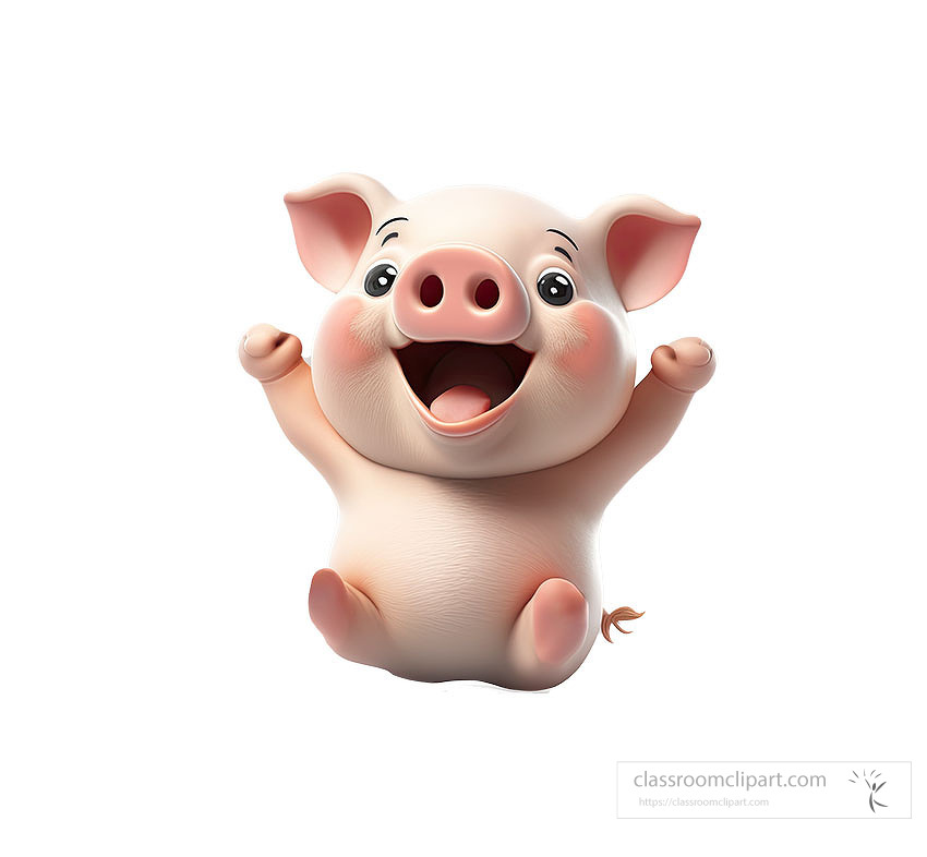 cute pig 3d cartoon character