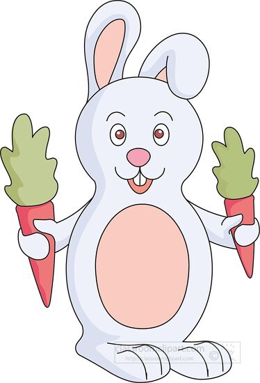 cute rabbit with carrots