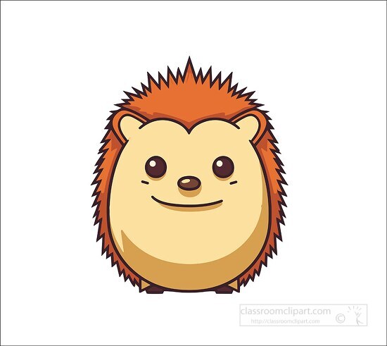 cute smiling cartoon hedgehog clip art