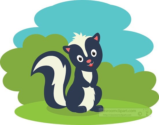 cute smiling little skunk clipart