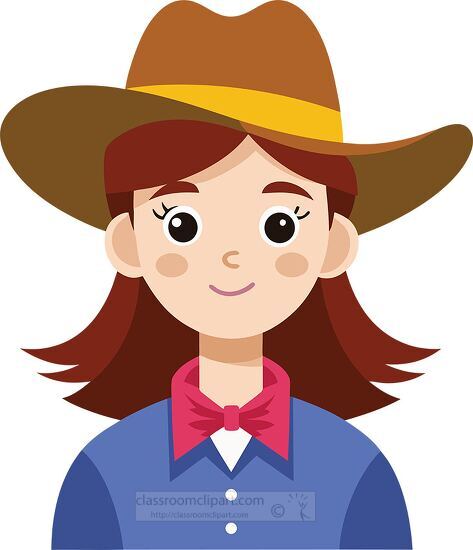 Cute smiling Young Cowgirl wearing a Hat and scarf
