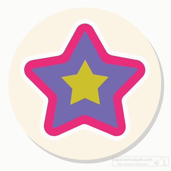 cute star icon stamp with a pink outline