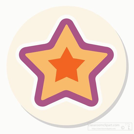 cute star round icon with a pink outline