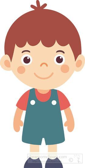 cute vector illustration of two smiling children standing side b