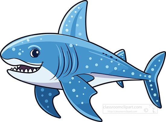 cute whale shark cartoon style