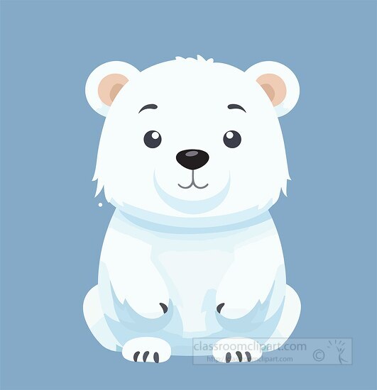 cute white furry polar bear cartoon