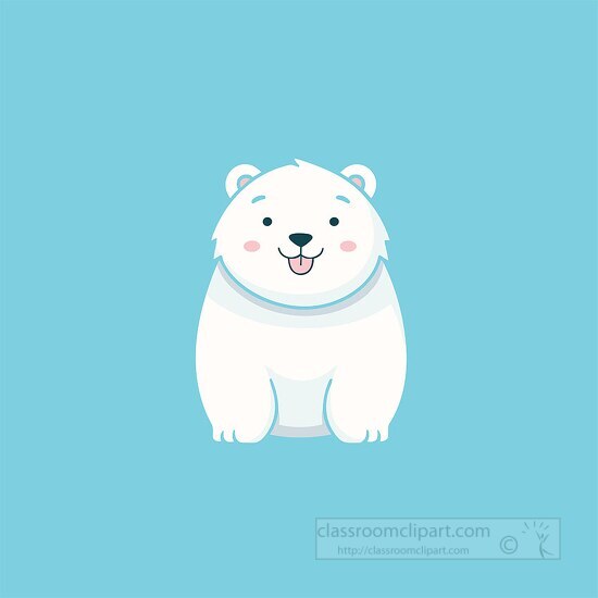 darling polar bear on blue background