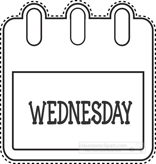 day of the week calendar wednesday outline