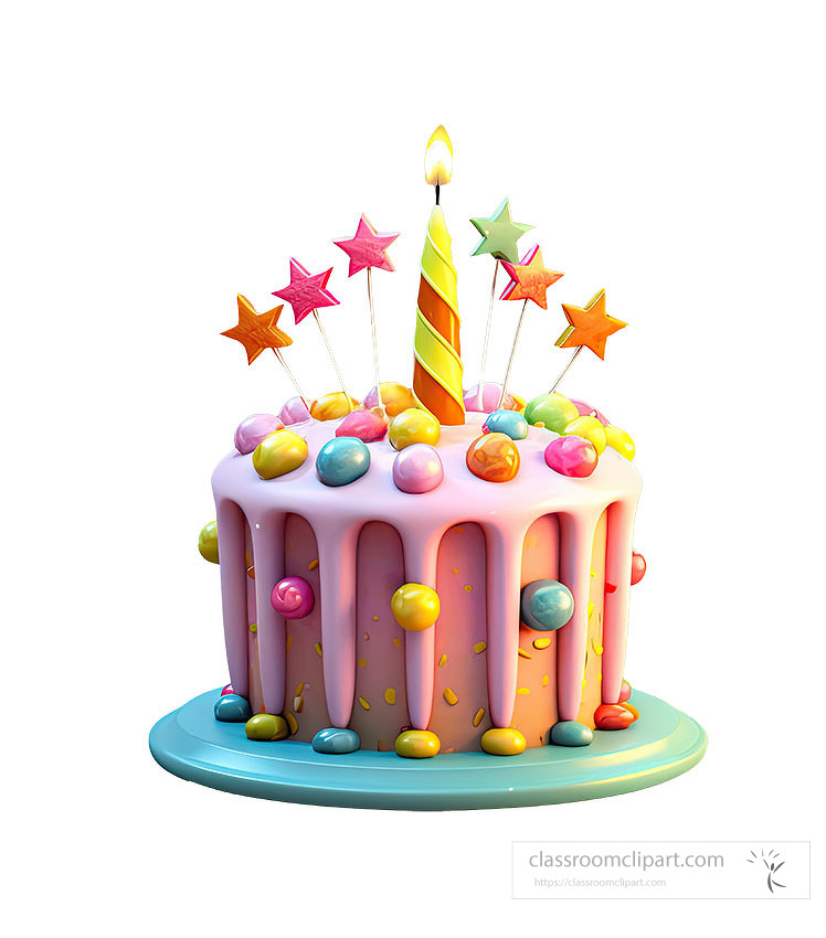 decorative birthday cake 3d style