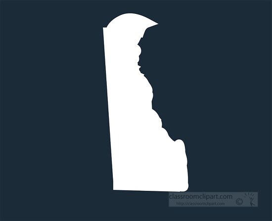 delaware state map silhouette style clipart