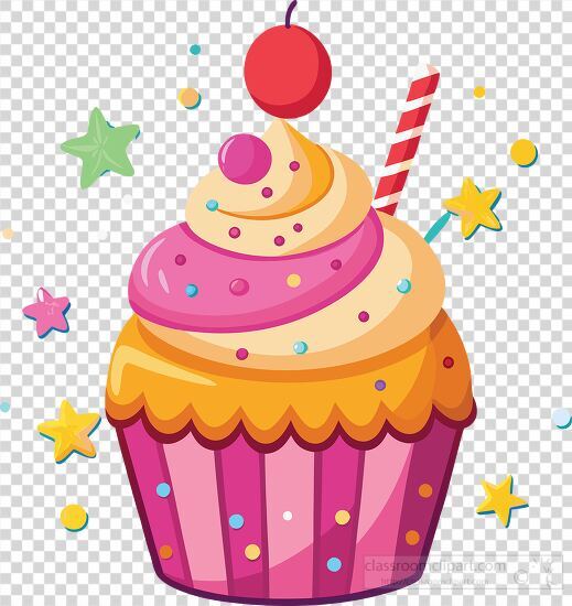 delicious looking cupcake with colorful sprinkles