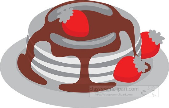 delicious pancakes with syrup for breakfast  gray color clip art