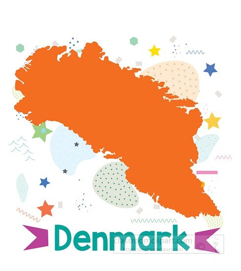 denmark illustrated stylized map