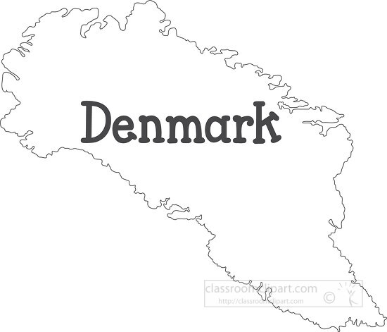 denmark map black outline