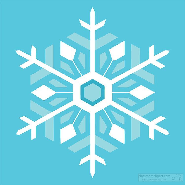 detailed white snowflake clipart illustration