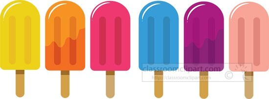 different colors ice cream fruit bars clipart