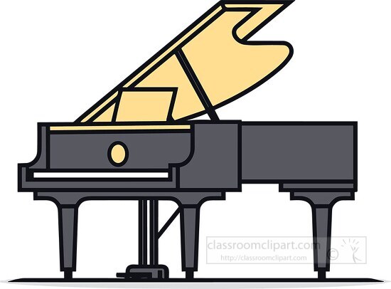 digital illustration of a grand piano in a simplified styles