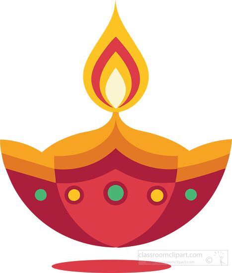 Diwali lamp with a simple flame representing the festival of lig