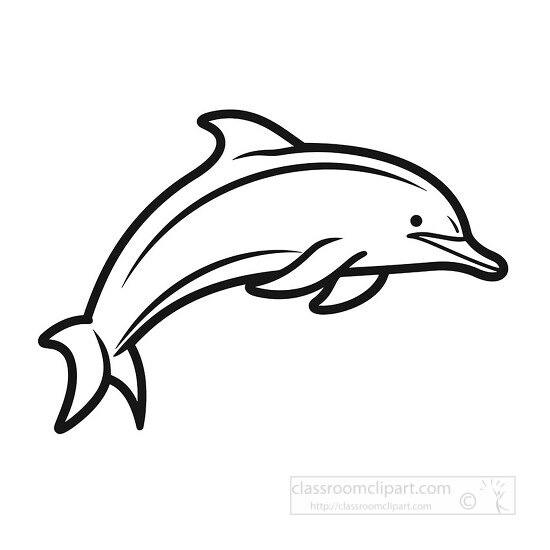 dolphin black outline clip art