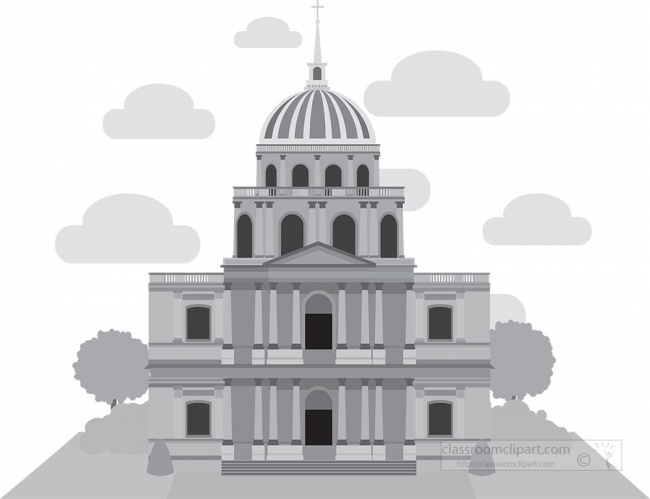 dome of les invalides paris france gray clipart