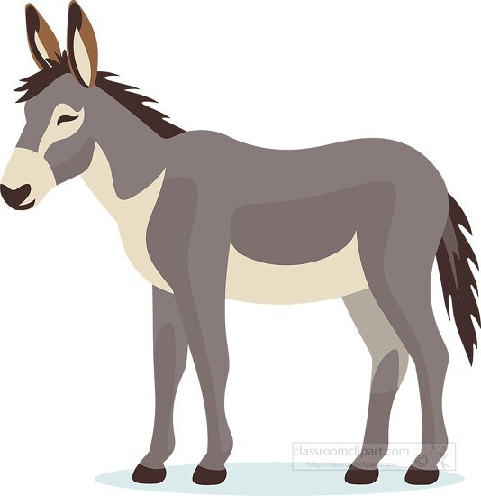 donkey side view with large ears clip art