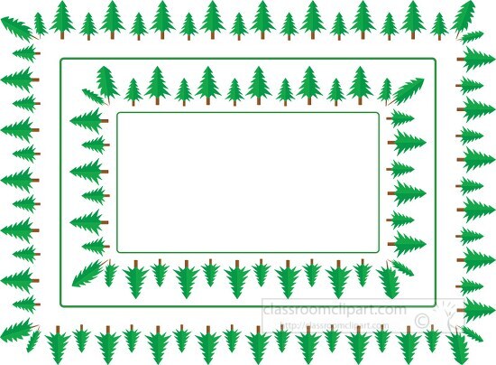 double christmas tree border clipart