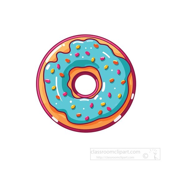 doughnut with blue frosting and spirnkles