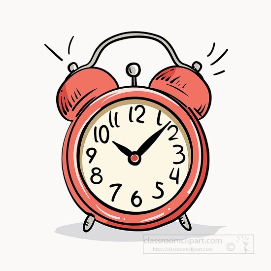 drawing of a red alarm clock