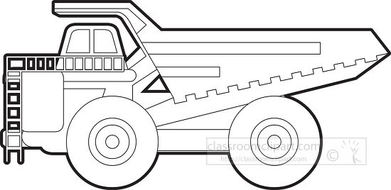 dump truck titled back to empty items printable black outline clipart