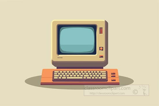 early home computer model with keyboard clip art