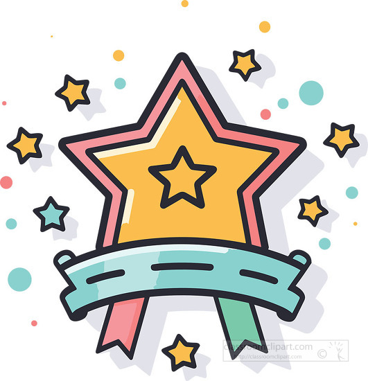 education fun star on star achievement badge
