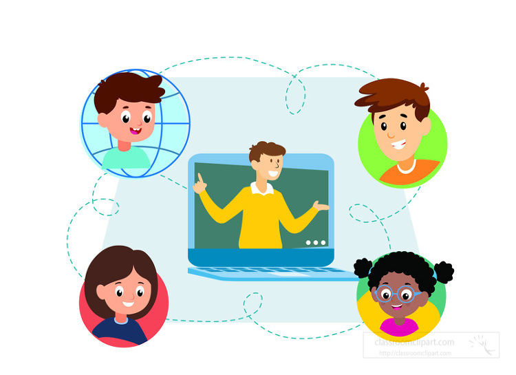 students using computers clipart for kids