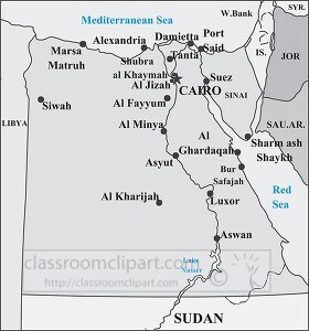 Egypt eg country map gray color
