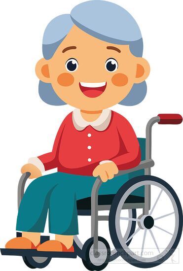 elderly woman with gray hair is sitting in a wheelchair