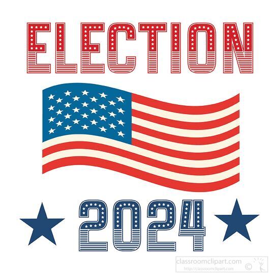 election 2024 with an american flag