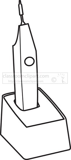 electric toothbrush black outline clipart