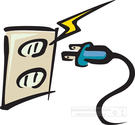 electrical outlet with plug clipart