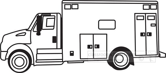 emergency vehicle black outline clipart 48