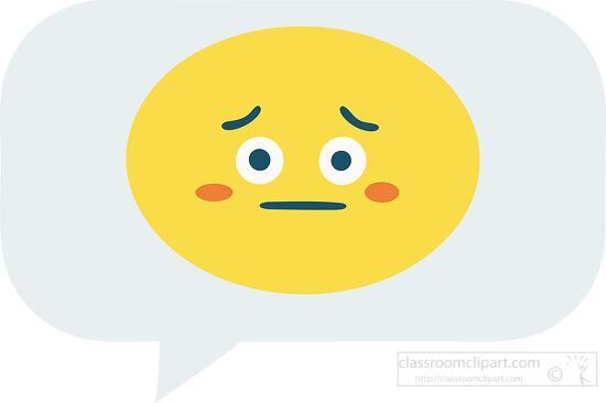 emoji with worried expression in a speech bubble